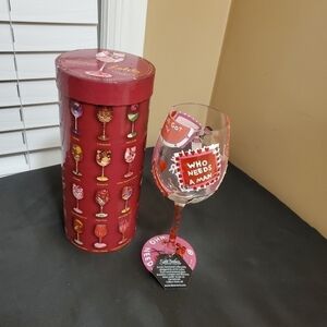 Designs by Lolita "Who Needs A Man" Wine Glass